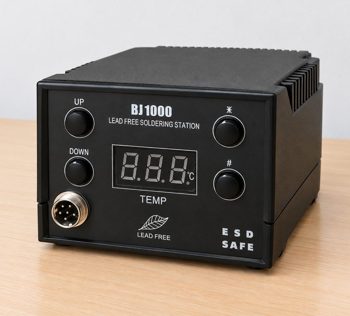 BJETECH BJ1000 lead-free high-frequency soldering station, front panel with digital temperature display
